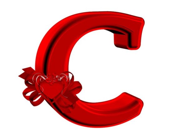 Буквы в сердечках