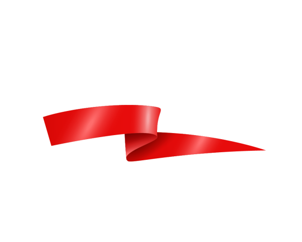Красная лента на прозрачном фоне