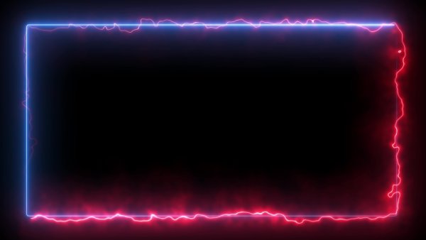 Неоновая рамка прямоугольная