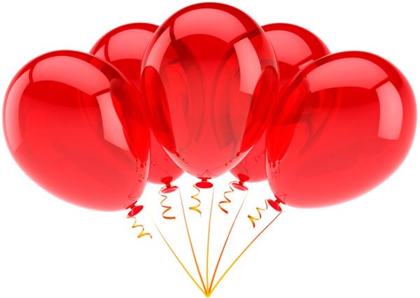 Красный шарик на прозрачном фоне