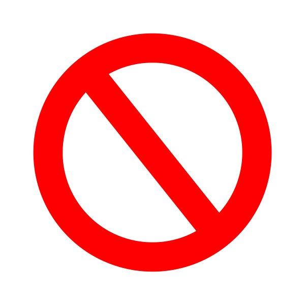 Знак запрета прозрачный