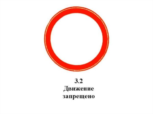 Знак движение запрещено