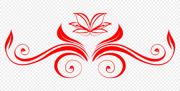 Красные узоры на прозрачном фоне