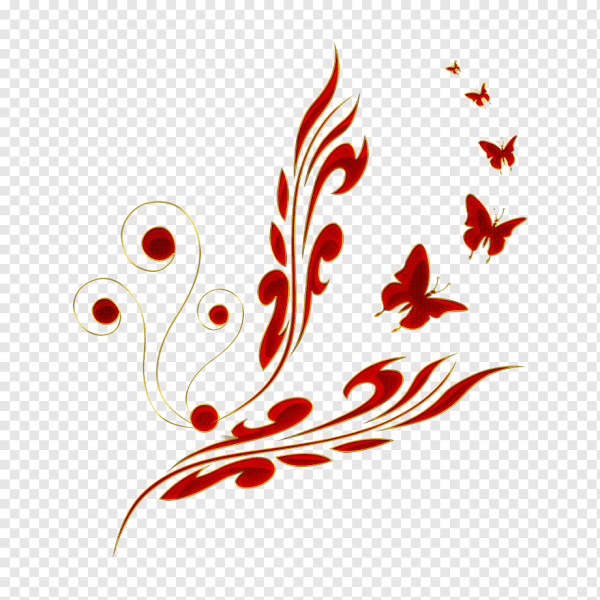 Красный орнамент на белом фоне