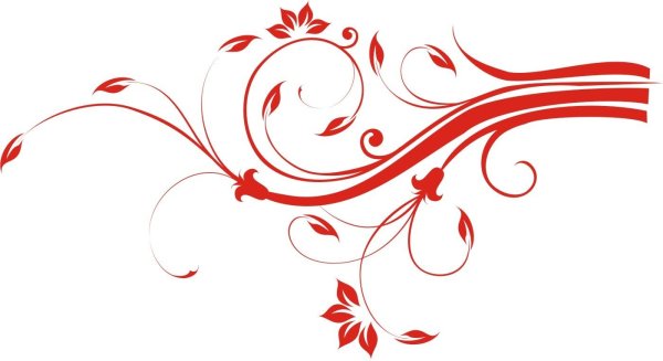 Красный орнамент на белом фоне