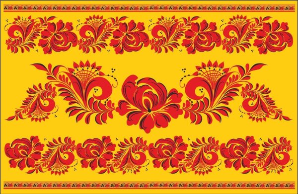 Хохлома роспись орнамент в полосе