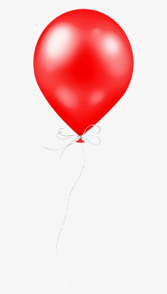 Воздушный шар красный на прозрачном фоне