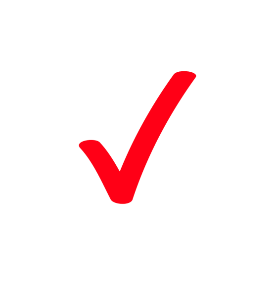 Красная галочка на белом фоне