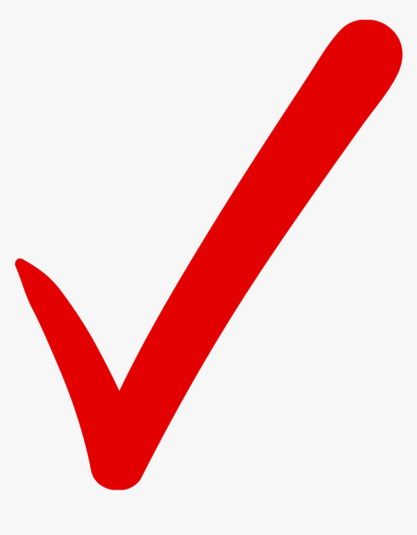 Красная галочка на прозрачном фоне