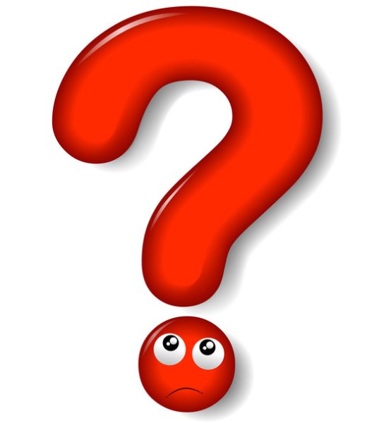 Красный вопросительный знак на белом фоне