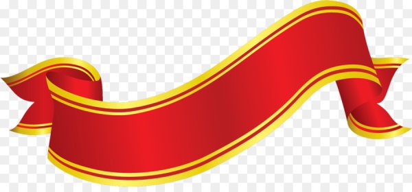 Красная лента с золотом