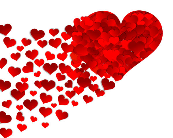Сердечки на прозрачном фоне