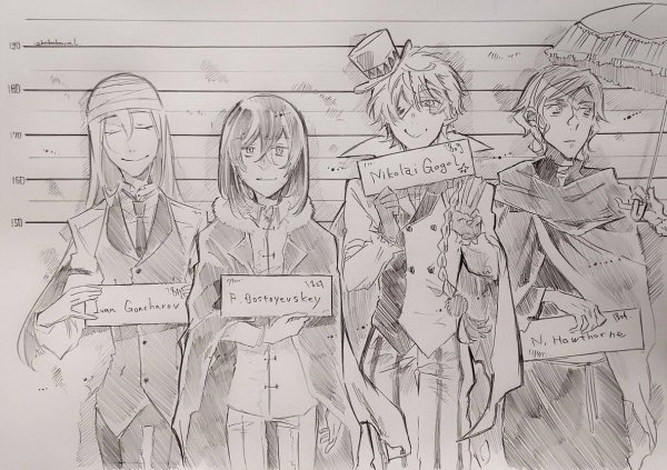 Достоевский и Гоголь Великий из бродячих псов комиксы