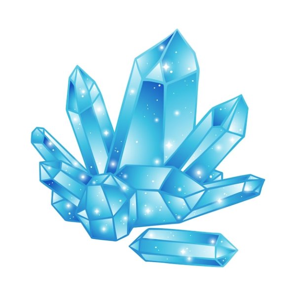 Ледяной Кристалл на белом фоне