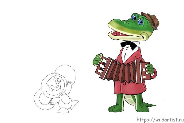 Герои сказки Чебурашка и крокодил Гена