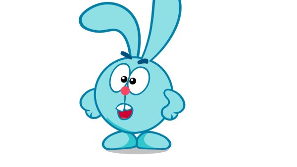 Крош на фоне российского флага