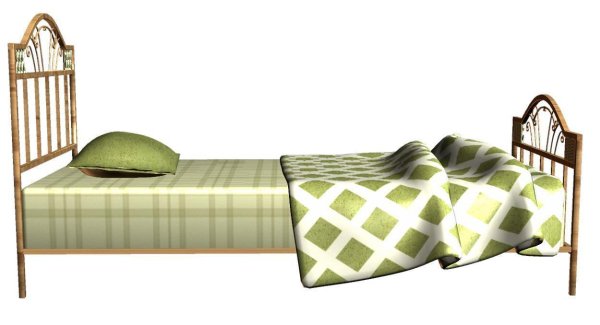 Детская кровать на белом фоне