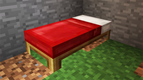 Кровать майнкрафт 2д
