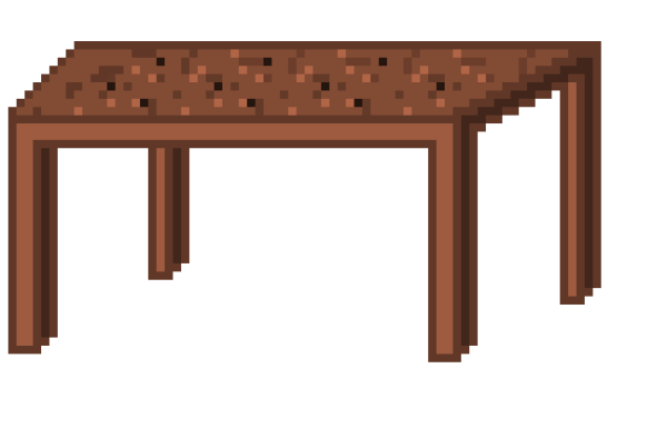 Пиксельный стол вид сбоку