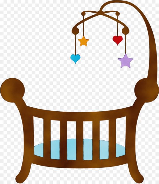 Детская кроватка на прозрачном фоне