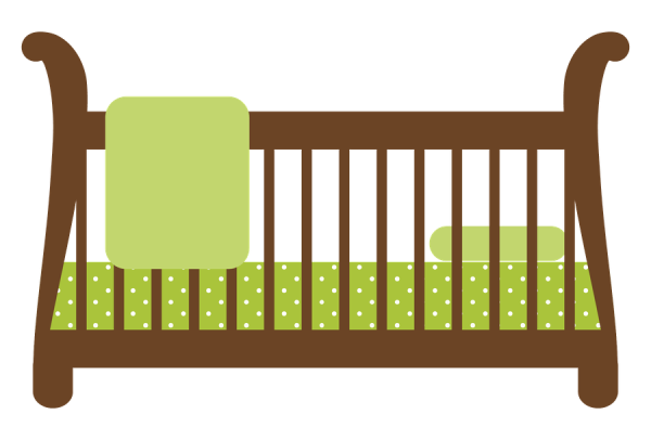 Детская кроватка вектор