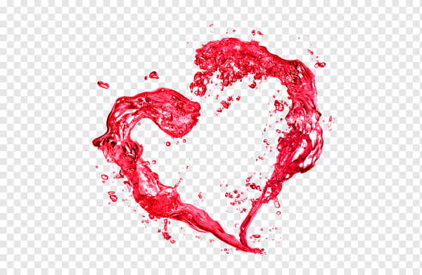 Сердце из воды на прозрачном фоне