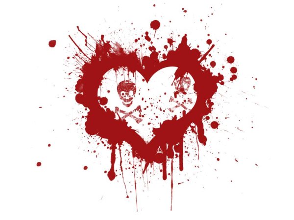 Сердце нарисованное кровью
