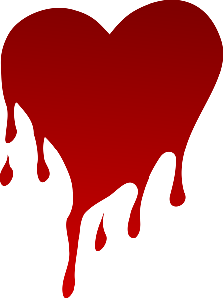 Кровавое сердце без фона