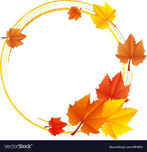 Осенняя рамка круглая