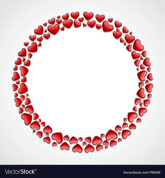 Круглая рамка из сердечек