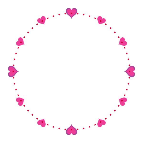 Розовая круглая рамка для метрики