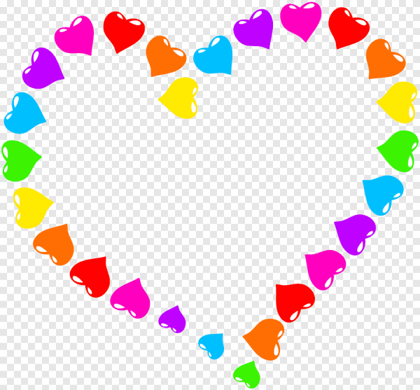 Цветные сердечки на белом фоне