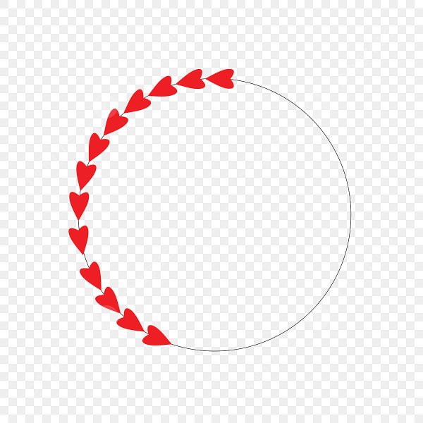 Сердечки по кругу