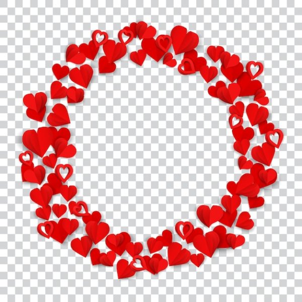 Сердечки по кругу