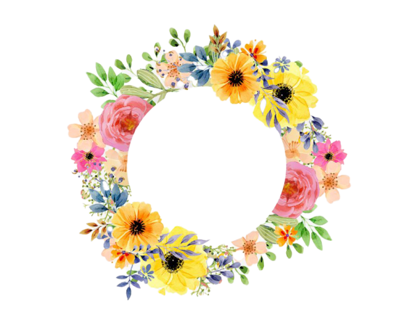 Круглая рамка цветы