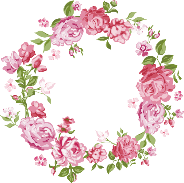 Круглая рамка из цветов