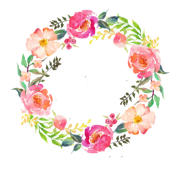 Акварельный цветочный венок