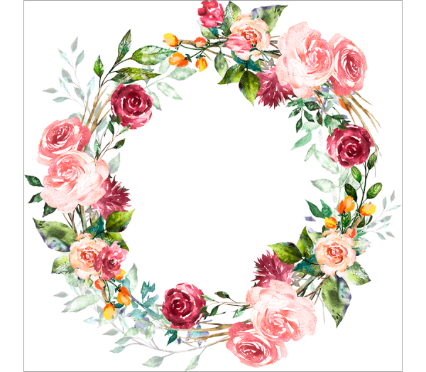 Цветочная рамка круглая