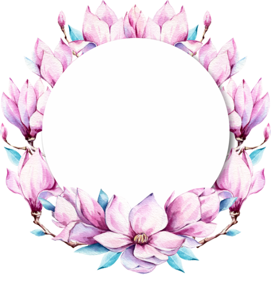 Круг из акварельных цветов