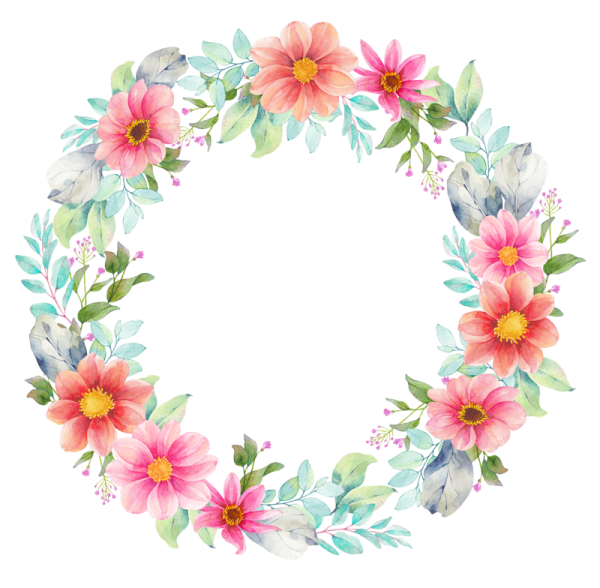 Цветочная рамка круглая