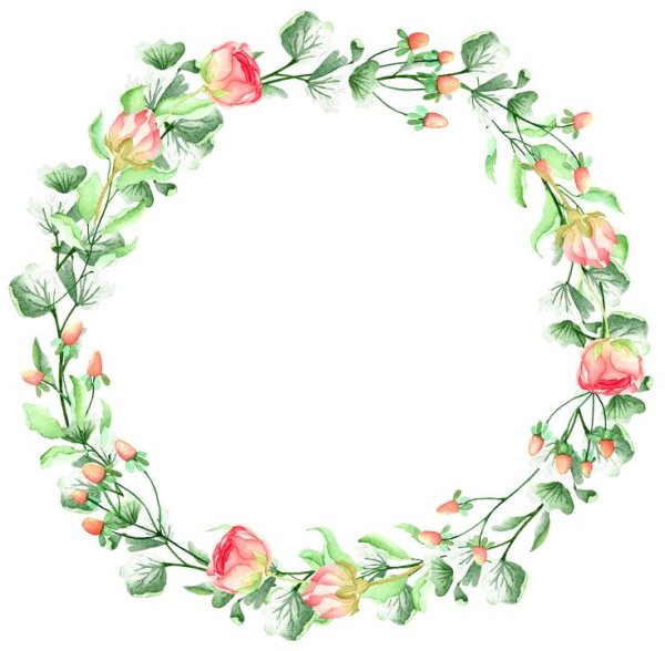 Круглая рамка из цветов