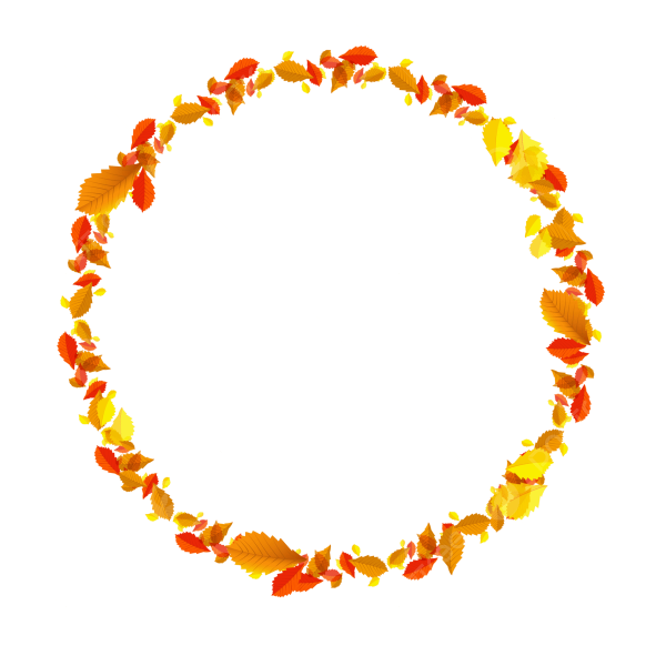 Круглые рамки осени на прозрачном фоне