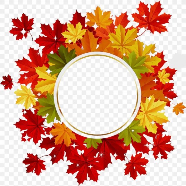 Осенняя рамка круглая