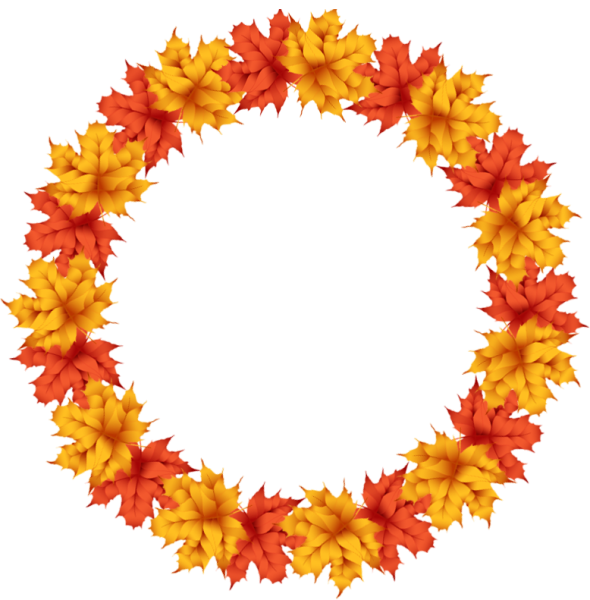 Осенняя рамка круглая