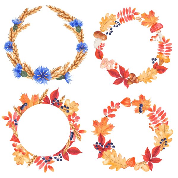 Круглая рамка осень