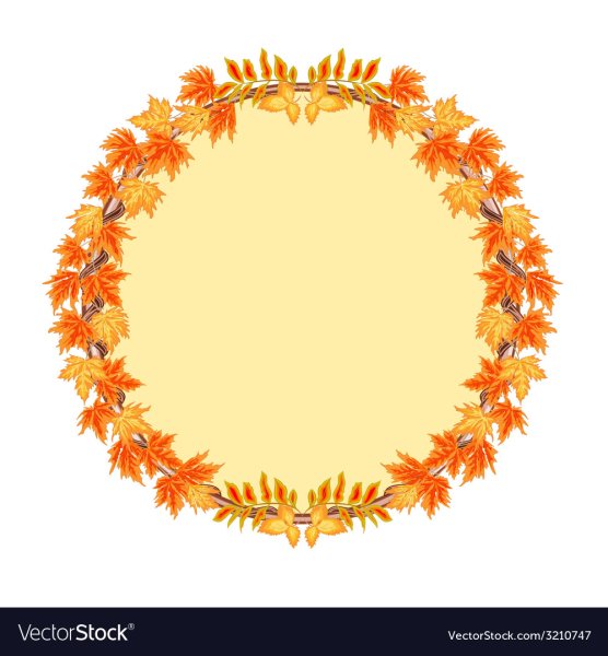 Круглая рамка осенние листья
