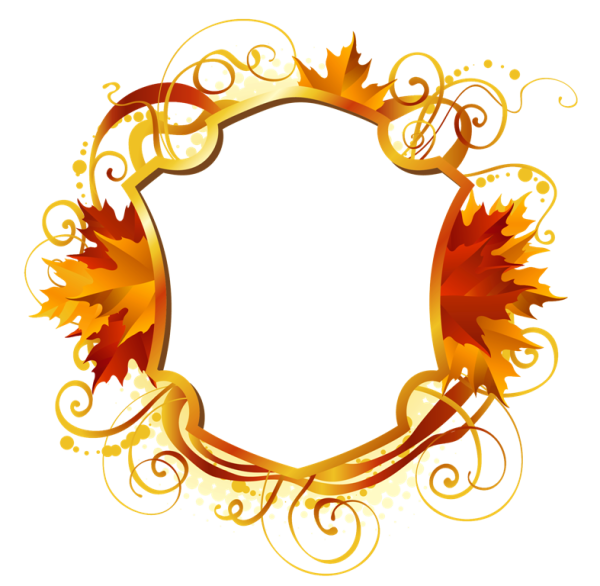 Осенняя виньетка на прозрачном фоне