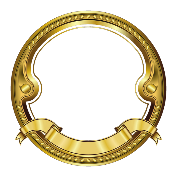 Фоторамка круглая Золотая