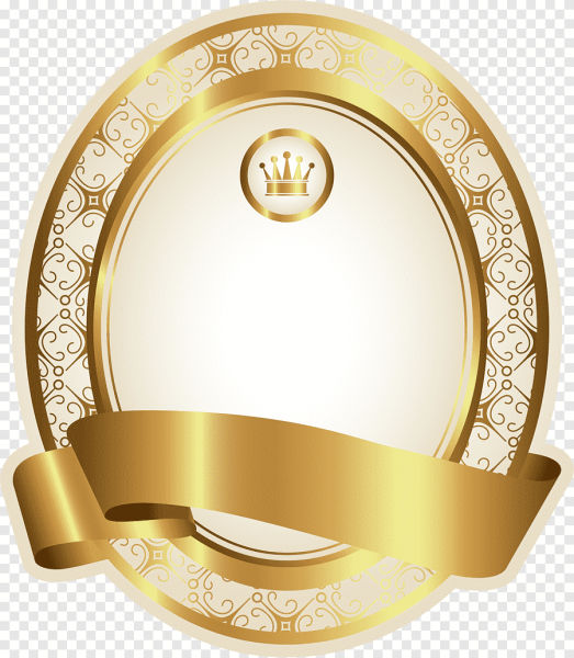 Круглая Золотая рамка с короной