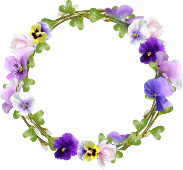 Цветочные фоторамки круглые